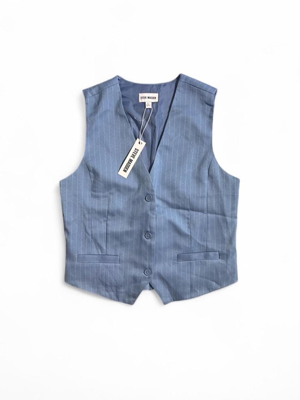 Steve Madden Blue & White Pinstripe Women’s Vest